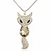 YARUIE Fox Champagne Gift Rhinestone Animals Pendant Long Chain Sweater Necklace