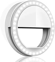 QIAYA Selfie Ring Light for Phone Camera Photography Video, BatteryPowered Clip White