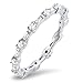 Eternity Round Bar Clear CZ Stackable Ring .925 Sterling Silver Band Sizes 4-10