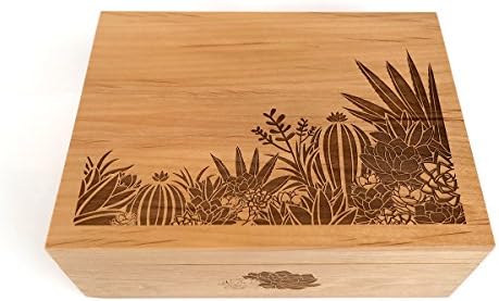 Desert Garden Laser Cut Wood Keepsake Box (Wedding Gift / Birthday Gift / Heirloom / Decorative / Handmade / Personalized Available)