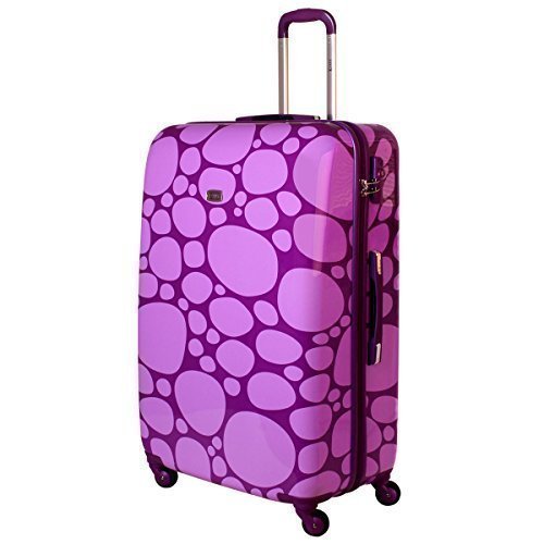 XXL hardshell travel suitcase TSA lock 100 litres pebbles purple 813