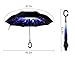 R Horse Double Layer Inverted Umbrella Cars Reverse Umbrella, Windproof UV Protection Big Straight Umbrella for Car Rain Outdoor With C-Shaped Handle (starry sky)