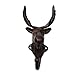 Deer Elk Doe Head Wall Hook Cast Iron Rustic Brown