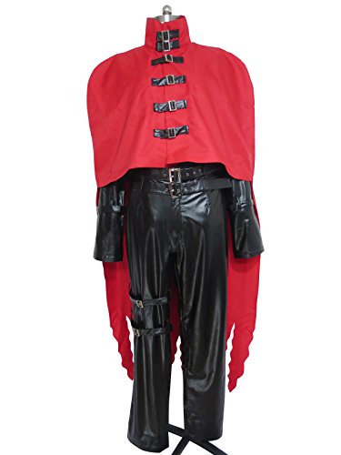 Final Fantasy 7 Vincent Valentine Black Leather Set Halloween Cosplay Costume