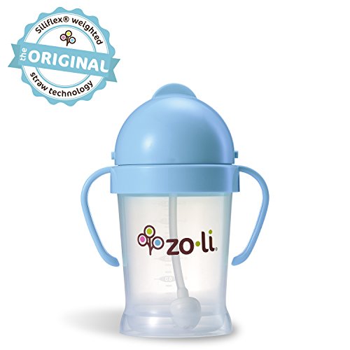 ZoLi BOT Straw Sippy Cup, Blue, 6 oz