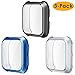 NANW 2 Pack Hard PC Case with Tempered Glass Screen Protector Compatible with Apple Watch Series 7 45mm, Rosegold+Rosegold