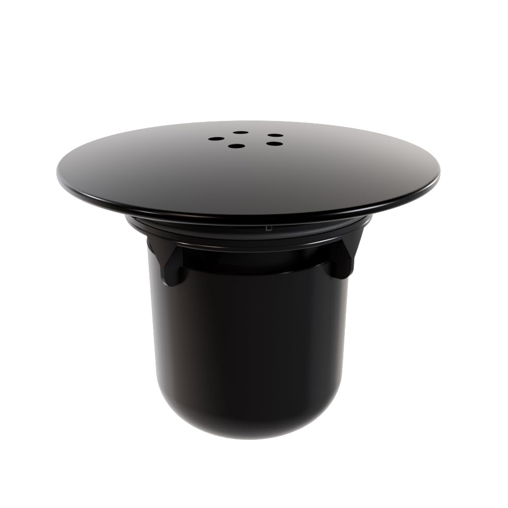 SVNR Shower Drain Cover, Drain Cover Trap Cover Replacement, Metal Shower Trap Removable Top Shower Waste Trap Cover Fast Flow, 304 Stainless Steel (Black)