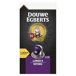 Douwe Egberts Koffiecups Lungo Intens (100 Capsules, Geschikt voor Nespresso* Koffiemachines, Intensiteit 08/12, Donker…