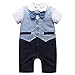 Baby Boy Short Sleeve Gentleman Romper Toddler Outfit Clothing Set 1pcs Jumpsuit With Bowknot