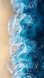 White Blue Waves Ocean Beach Theme Area Rug