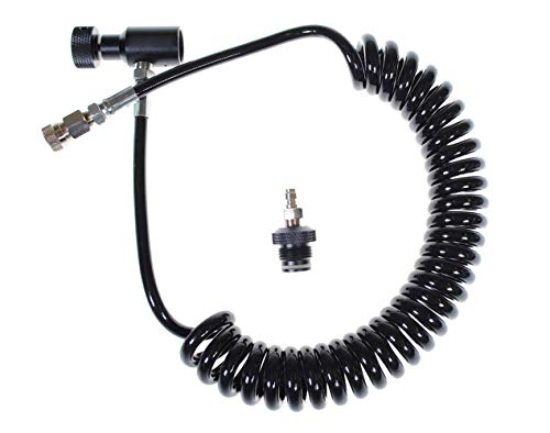 Gurlleu PCP Paintball Remote Line Coil & Fill Station Hose, G1/2 Thread, 8mm Quick Disconnet Plug Adapter for Air or Co2 HPA Tanks
