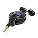 Tera Grand RETA-WV02B Retractable In-Ear Stereo Headphone, 4' - New & Improved 2017 Model