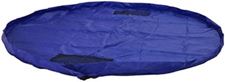 Fifriver Children Floor Activity Mat - No Mess Toy Storage Bag - Kids Toy Organizer - 55” Diameter Large Play Mat (Dark Blue)