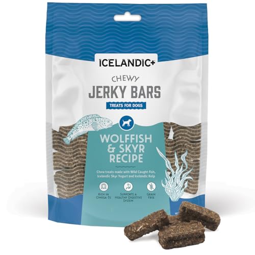 ICELANDIC+ CHEWY JERKY BARS WOLFFISH, SKYR, & KELP DOG TREAT 2.5-OZ BAG