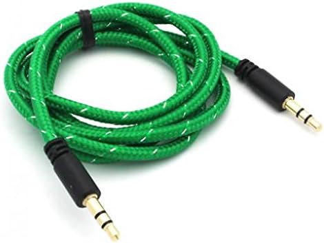 オーディオケーブル 大型家電 ケーブルグリーン編組auxケーブル車ステレオオーディオスピーカーワイヤコード3 5 Mm Aux