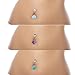 OUFER 3PCS Stone Belly Button Ring 316L Surgical Steel Curved Navel Barbell Body Piercing 14G (1.6mm)