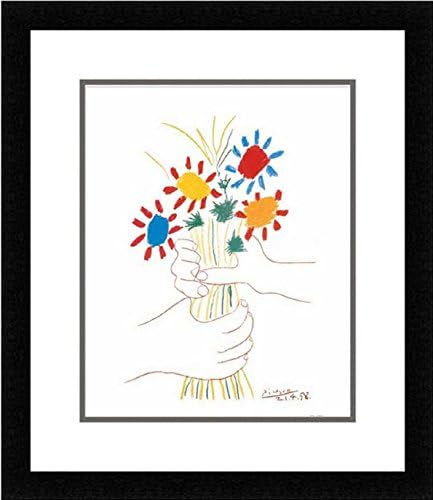 Buyartforless IF MUS210X 1.25 Plexi Wire B Framed Petite Fleurs by Pablo Picasso 14X11 Art Print Poster Wall Decor Double Mat, White