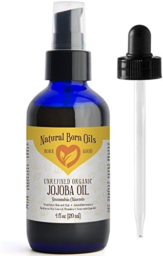 SALE! 4oz Jojoba Oil, 100% Pure and Natural, Unrefined, Organic, Golden Oil Moisturizer for Skin and Hair - Includes Pump & Dropper