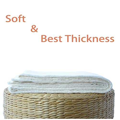 White Cotton Quilt Batting 45"x60" for Patchwork Quilting Sewing