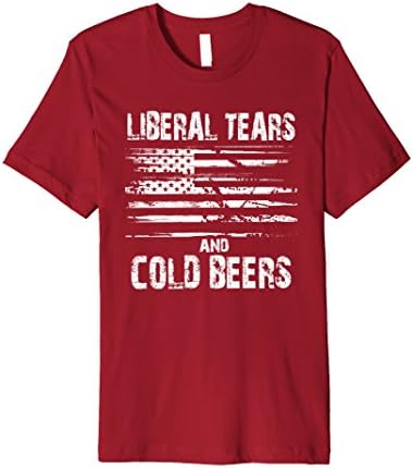 Men's Liberal Tears and Cold Beers - Funny Political T Shirt Medium Cranberry