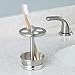 mDesign Stainless Steel Bath Accessory Set, Soap Dispenser Pump, Toothbrush Holder, Tumbler - 3 Pieces, Brushed/Chrome
