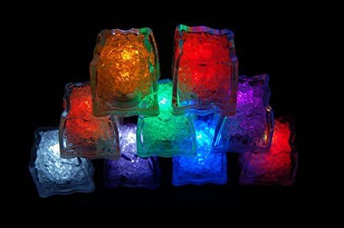 Multi-Color Liquid Sensor Ice Cubes,LED Ice Cubes Color Changing Light Flashing Light LED Glow Lighting for Drinking Wine Wedding Party Bar Decoration at home, bar or clubs (24 Pcs)