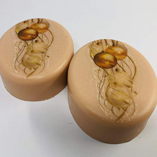 Seasonal Handmade Christmas soap, bring the warm Christmas flavor to home with this delicious scent of vanilla and hazelnut glycerin soap shea butter decoupage decoration 3 oz oval bar