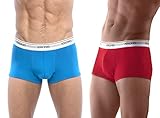 KRONIS Mens Underwear Low Rise Trunks 2Pk Italian Designed Premium 180gsm Cotton