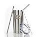 SASQUATCH 20 oz stainless steel tumbler with lid & 2 straws (curved+straight)+cleaning brush - double wall vacuum insulated, BPA-free open/close switch lid - for travel & indoor, hot & cold drinks