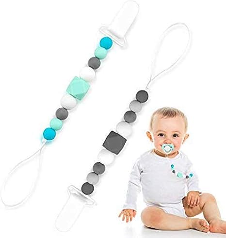 Pacifier Clips Silicone Teething Beads 