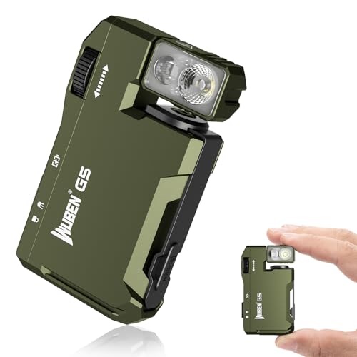 WUBEN G5 Flashlight Rechargeable Torch Light, 400 Lumens Super Bright Keychain Flashlight with RGB light, EDC Mini Magnetic Keychain Pocket Torch, Lightweight Camping Torch for Outdoor Home (Green)
