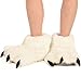 Bear Paw Sllippers White Animal Paw Slippers for Kids and Adults by LazyOne | Fun Fuzzy Costume Footwear (X-Large)