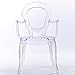 2xhome Clear Modern Ghost Chair Armchair Vanity Dining Room Lounge Crystal Molded Mirrored Furniture Desk Vanity Dining Chairs with Arms Armchair Accent Desk Work Living Room Office Work No Wheels