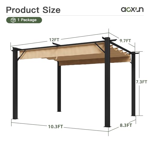 Aoxun 10x12 Retractable Pergola Review: Adjustable Sun Shade Canopy for Modern Backyard image 21