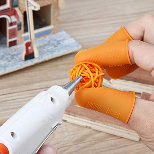 Finger Protectors, 20Pcs Silicone Hot Glue Gun Finger Covers Caps,4 Colors Finger Guard Protectors for HotGlue Sewing Wax Rosin Resin Honey Adhesives Scrapbooking Crafts Ironing Embroidery Needlework - Thumbnail 4