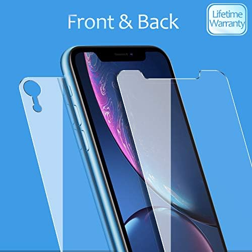 JingooBon Screen Protector for iPhone XR Front and Back, HD Tempered Glass [Haptic Touch] Front and Rear Glass Film High Definition for iPhoneXR (6.1 inch)