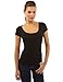 PattyBoutik Women's Scoop Neck Lace Up Back Blouse