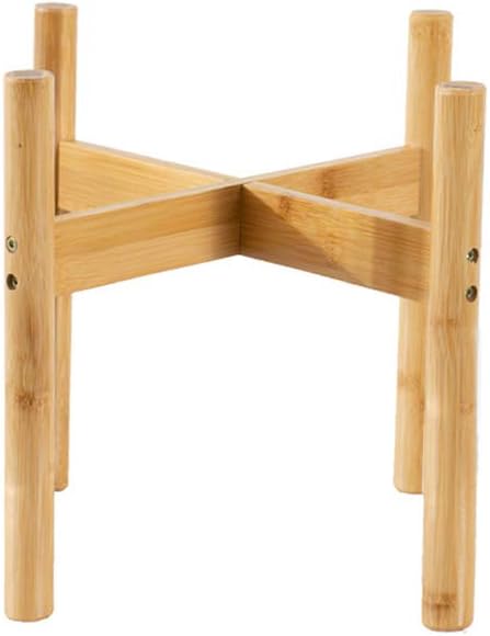 QUMENEY 1Pc Mid Century Modern Indoor Plant Stand Wood Flower Pot Holder for Home Office Garden Patio Lawn Yard Restaurant Cafe (Small)