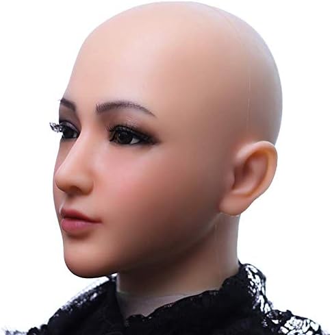 SXFYMWY Halloween Mask Cosplay Handmade Makeup Female Head Mask Soft Silicone Realistic Mask