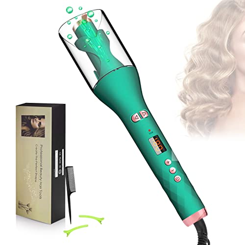 Automatic Curling Iron, LiveGo 1.1 Inch Rotating Self Hair Curlers Wand with Negative Ion Auto
