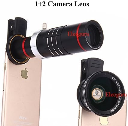 18X Phone Camera Zoom Telephoto Lens , 15X Super Macro Lens + 0.6X Wide Angle Lens for iPhone 7/6S/6 Plus/5/4,Samsung ,and other Smartphones (Black)