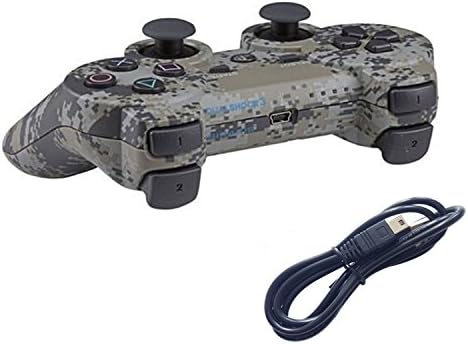 Tevodo Wireless Bluetooth Controller For PS3 Double Shock - Bundled with USB charge cord?Camouflage?