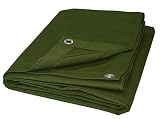 Cartman Olive Drab 10 oz Canvas Tarpaulin 3 Sizes for Option (6' x 8')