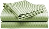 Full Size Sage 300 Thread Count 100% Cotton Sateen Dobby Stripe Sheet Set