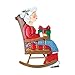 Collections Etc Outdoor Christmas Decoration - Rocking Chair Mr. & Mrs. Santa Claus, Mrs. Claus