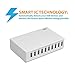 AVLT-Power USB Charger Multi Port 60W 10 Port USB Wall Charger Charging Station – Multi USB Charger - Cell Phone Charger, Tablet Charger, Portable Travel Charger for Multiple Devices – Slim White