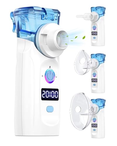 Rechargeable Portable Nebulizer with Adjustable Mist Rate, Low Noise Handheld Design, Lightweight and Easy to Use for Pets Home and Travel