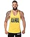 Efashionmx Mens Animal Letter Print Stringer Bodybuilding Gym Tank Tops (Medium, Yellow)