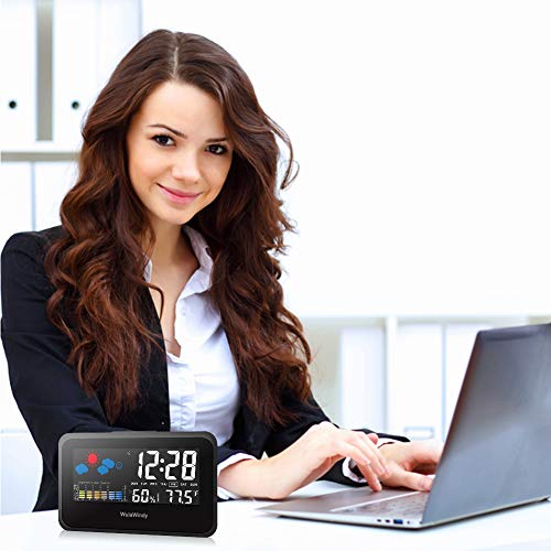 Digital Alarm Clock Thermometer Display with LED Light Temperature