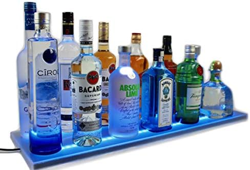 Armana Productions 31" liquor bottle shelf - Double Wide Liquor Shelves LED LIGHTED BAR SHELVES,LED Liquor Bottle Shelf,2ft 7inches long Display